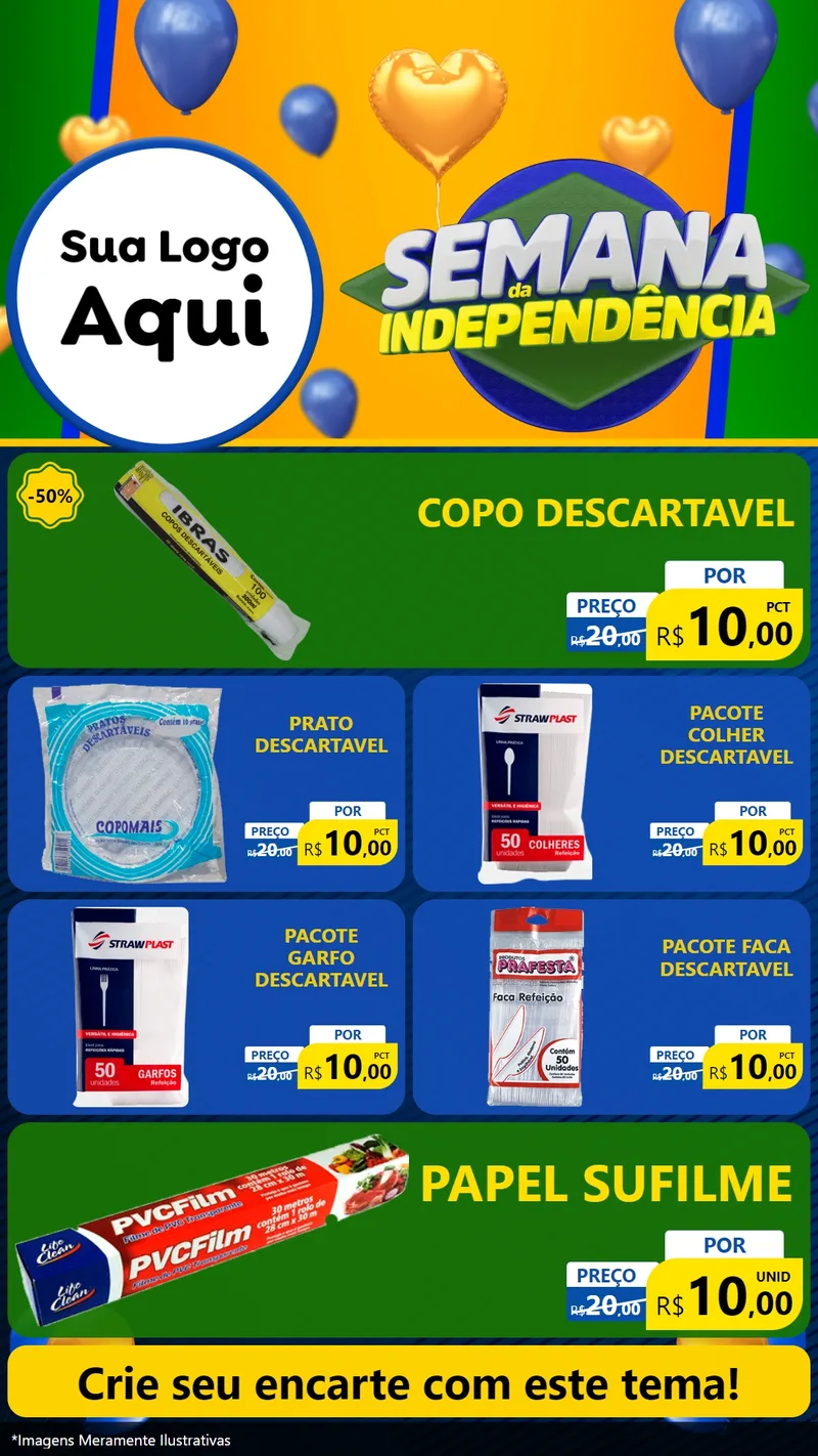 Modelo de TV para TV Vertical com o tema Semana da Independência para Embalagens