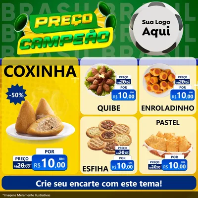 Modelo de Rede Social para Feed Facebook com o tema Preço Campeão - Copa para Salgadaria