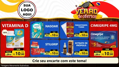 Modelo de TV para TV Horizontal com o tema Super Verão de Ofertas para Farmácia