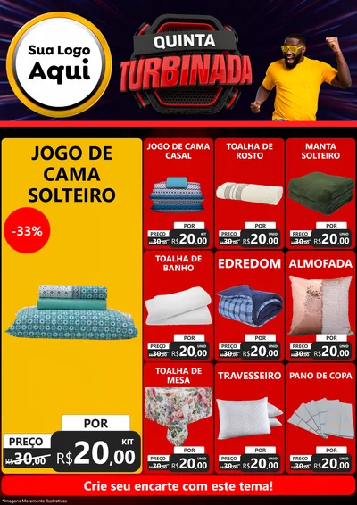 Modelo de Encarte para Encarte A4 Vertical com o tema Quinta Turbinada para Cama, Mesa e Banho
