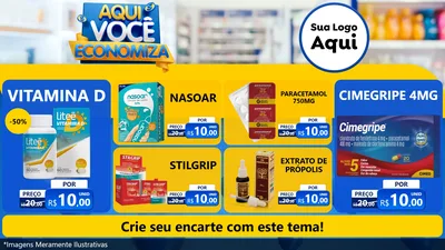 Modelo de TV para TV Horizontal com o tema Aqui Você Economiza para Farmácia