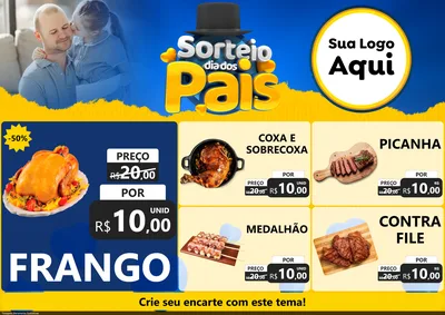 Modelo de Encarte para Encarte A4 Horizontal com o tema Sorteio Dia Dos Pais para Assados