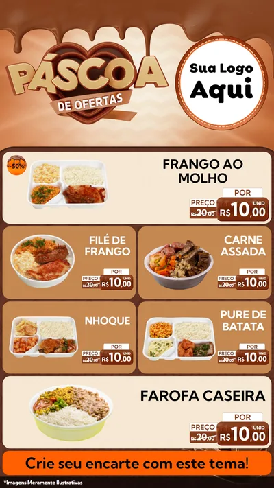 Modelo de TV para TV Vertical com o tema Páscoa de Ofertas para Restaurante