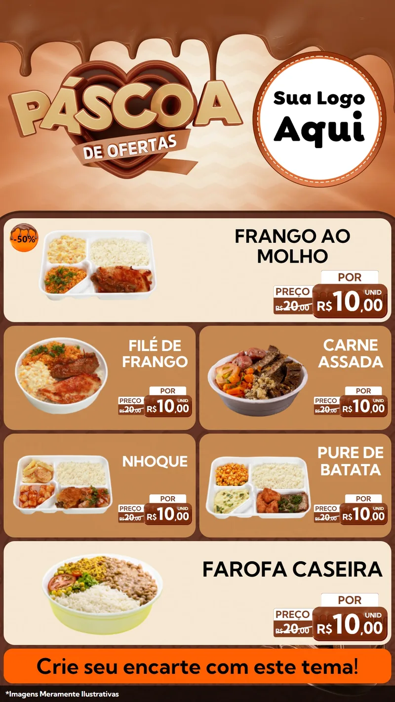 Modelo de TV para TV Vertical com o tema Páscoa de Ofertas para Restaurante