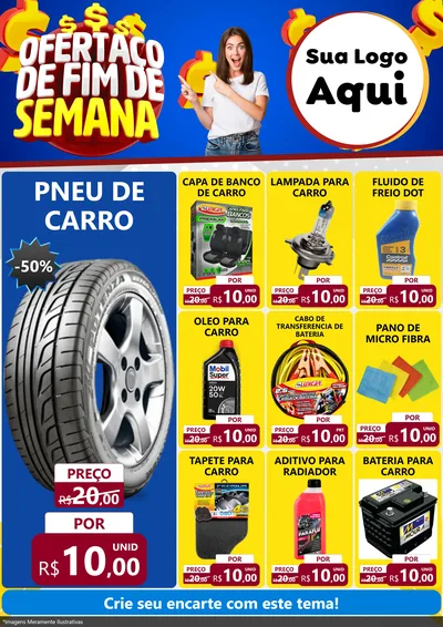 Modelo de Encarte para Encarte A4 Vertical com o tema Ofertaço de Fim de Semana para Auto peças