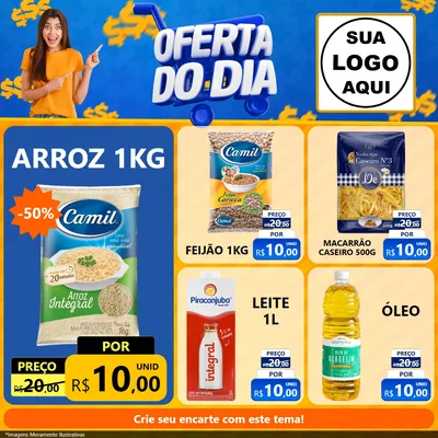 Modelo de Rede Social para Feed Facebook com o tema Oferta do Dia para Supermercado