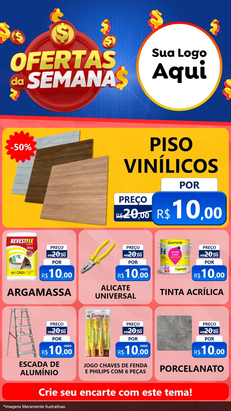 Modelo de Rede Social para Stories com o tema Ofertas Da Semana para Material para Construção