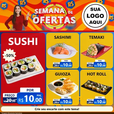 Modelo de Rede Social para Feed Facebook com o tema Semana de Ofertas para Comida japonesa