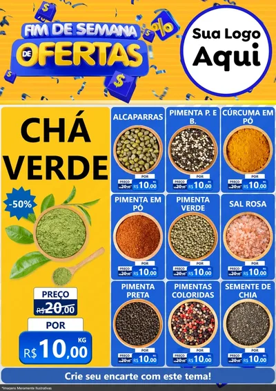 Modelo de Encarte para Encarte A4 Vertical com o tema Fim de Semana de Ofertas para Produtos Naturais