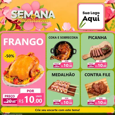 Modelo de Rede Social para Feed Facebook com o tema Semana da Primavera para Assados