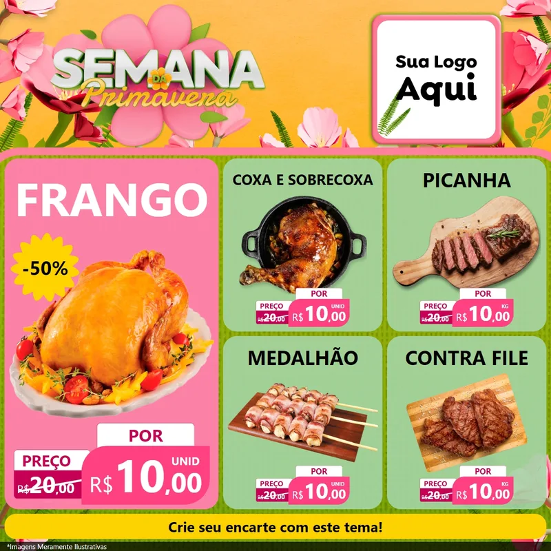 Modelo de Rede Social para Feed Facebook com o tema Semana da Primavera para Assados