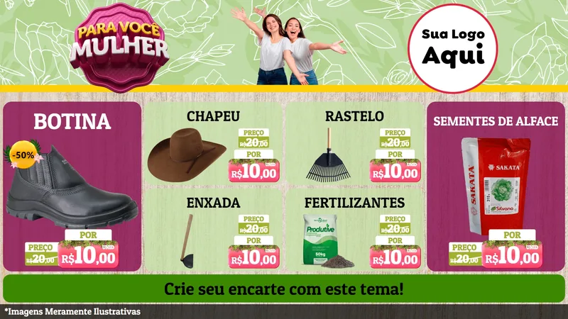 Modelo de TV para TV Horizontal com o tema Para Você Mulher para Agropecuária