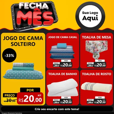 Modelo de Rede Social para Feed Facebook com o tema Fecha Mês para Cama, Mesa e Banho