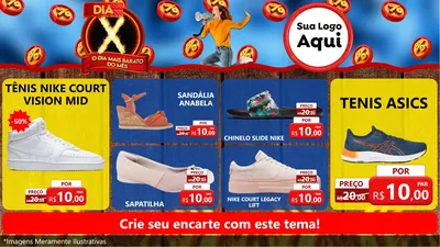 Modelo de TV para TV Horizontal com o tema Dia X - O Dia Mais Barato Do Mês para Calçados
