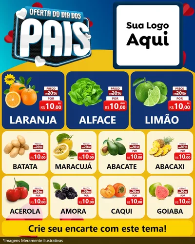 Modelo de Rede Social para Feed Instagram com o tema Oferta Do Dia Dos Pais para Hortifrúti