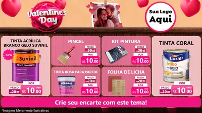Modelo de TV para TV Horizontal com o tema Valentine's Day para Tintas e Ferramentas
