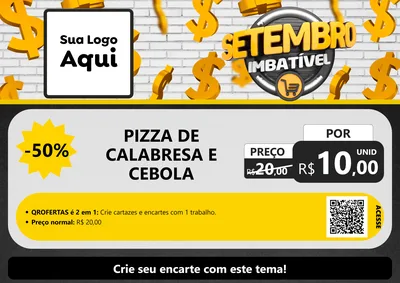 Modelo de Cartaz para Cartaz A4 Horizontal com o tema Setembro Imbatível para Pizzaria