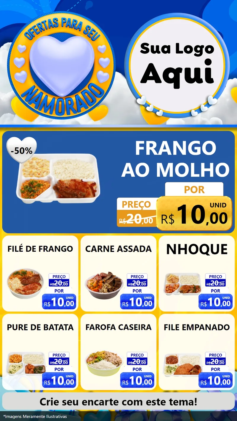 Modelo de Rede Social para Stories com o tema Ofertas Para Seu Namorado para Restaurante