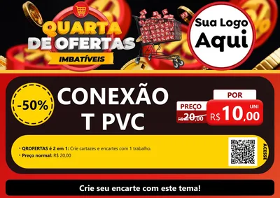 Modelo de Cartaz para Cartaz A4 Horizontal com o tema Quarta de Ofertas Imbatíveis para Tubos e conexões