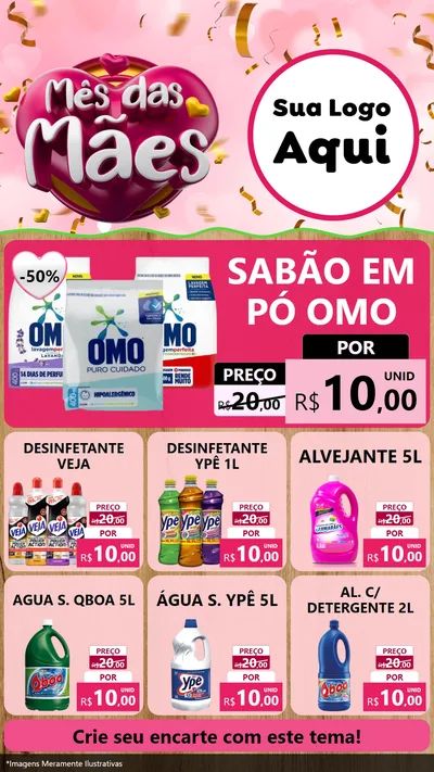 Modelo de Rede Social para Stories com o tema Mês das Mães para Produtos de Limpeza