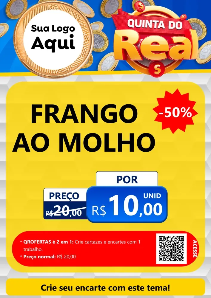 Modelo de Cartaz para Cartaz A4 Vertical com o tema Quinta do Real para Restaurante
