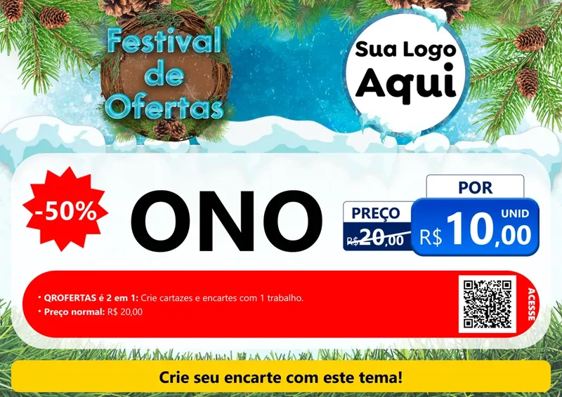Modelo de Cartaz para Cartaz A4 Horizontal com o tema Festival de Ofertas - Inverno para Óticas