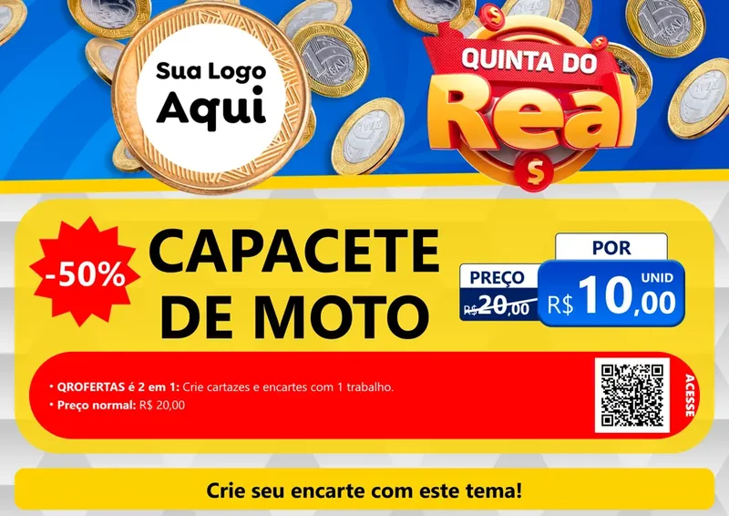 Modelo de Cartaz para Cartaz A4 Horizontal com o tema Quinta do Real para Moto peças