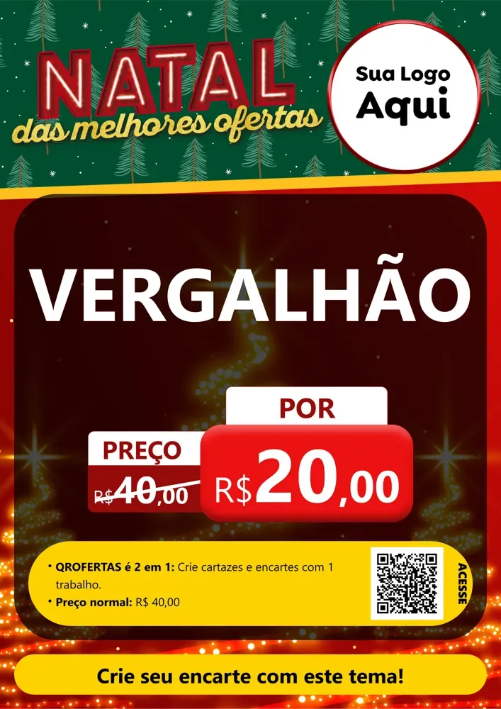 Modelo de Cartaz para Cartaz A4 Vertical com o tema Natal das Melhores Ofertas para Ferragens