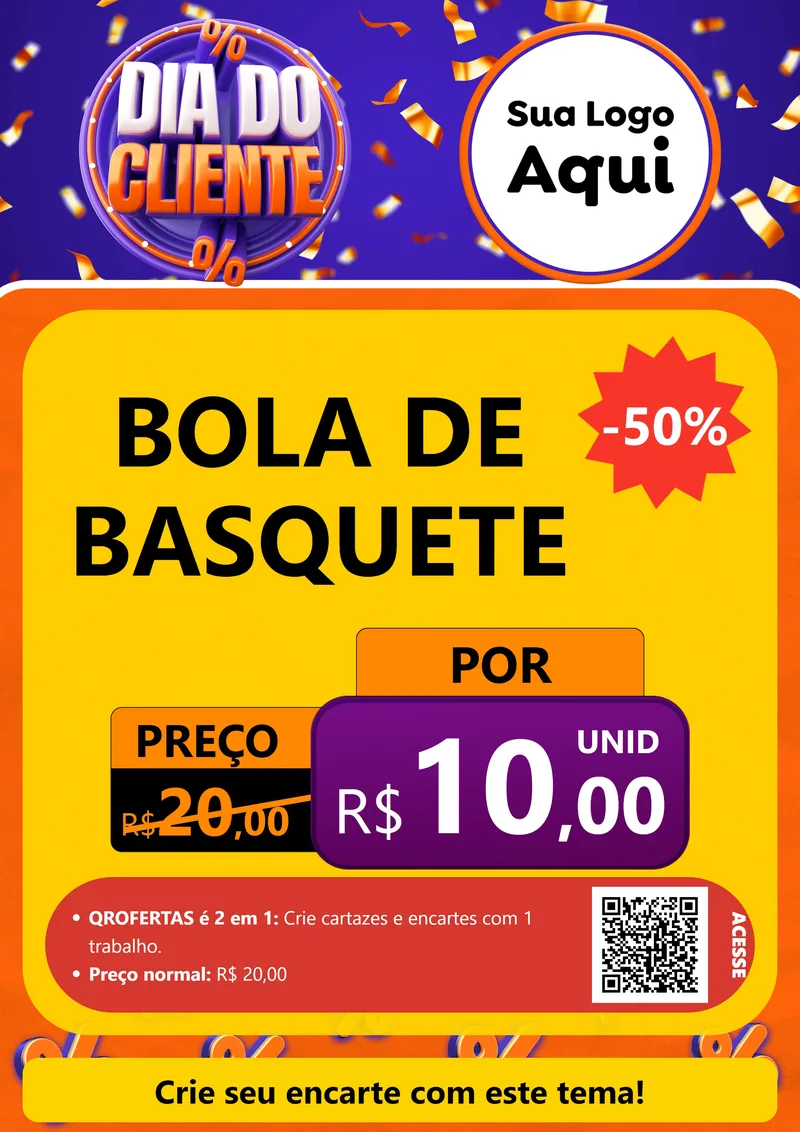 Modelo de Cartaz para Cartaz A4 Vertical com o tema Dia do Cliente para Artigos Esportivos
