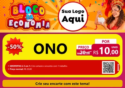 Modelo de Cartaz para Cartaz A4 Horizontal com o tema Bloco da Economia para Óticas
