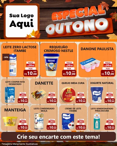 Modelo de Rede Social para Feed Instagram com o tema Especial Outono para Frios e Laticínios