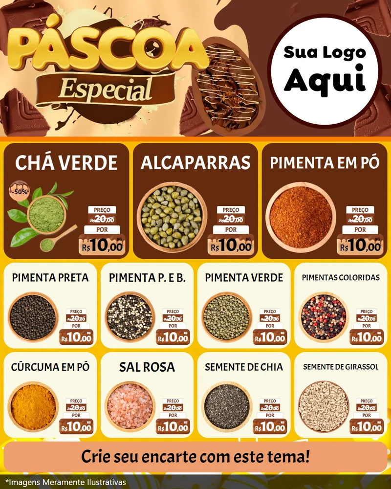 Modelo de Rede Social para Feed Instagram com o tema Páscoa Especial para Produtos Naturais