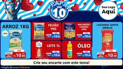 Modelo de TV para TV Horizontal com o tema Papai Nota 10 para Supermercado