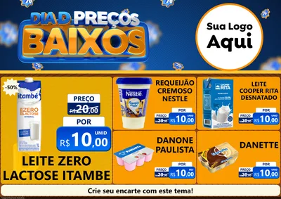 Modelo de Encarte para Encarte A4 Horizontal com o tema Dia D Preço Baixo para Frios e Laticínios