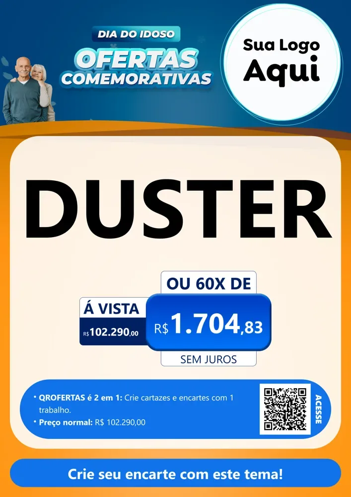 Modelo de Cartaz para Cartaz A4 Vertical com o tema Dia do Idoso para Concessionaria de Carros
