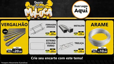 Modelo de TV para TV Horizontal com o tema Quarta e Quinta Maluca para Ferragens