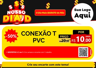 Modelo de Cartaz para Cartaz A4 Horizontal com o tema Nosso Dia D para Tubos e conexões
