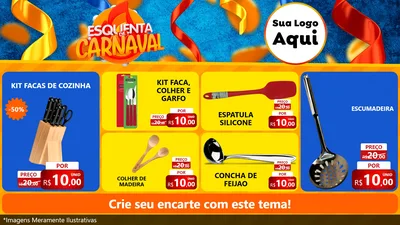 Modelo de TV para TV Horizontal com o tema Esquenta de Carnaval para Utilidades Domésticas