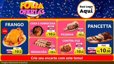 Modelo de TV para TV Horizontal com o tema Folia de Ofertas para Assados