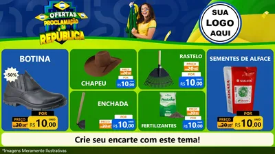 Modelo de TV para TV Horizontal com o tema Ofertas Proclamação da República para Agropecuária