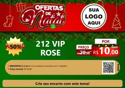 Modelo de Cartaz para Cartaz A4 Horizontal com o tema Ofertas de Natal para Perfumes
