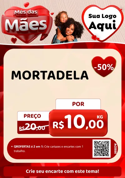 Modelo de Cartaz para Cartaz A4 Vertical com o tema Mês das Mães para Frios e Laticínios