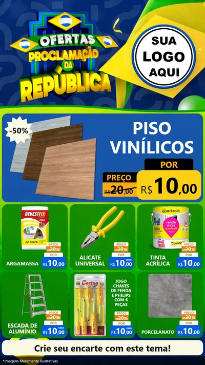 Modelo de Rede Social para Stories com o tema Ofertas Proclamação da República para Material para Construção
