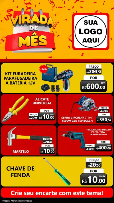 Modelo de TV para TV Vertical com o tema Virada de Mês para Maquinas e Ferramentas