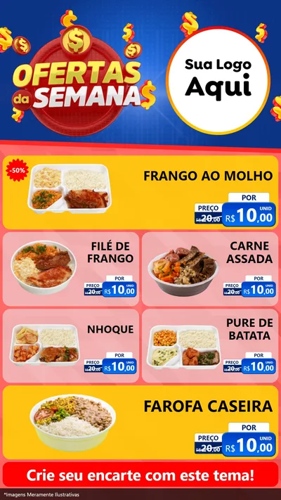 Modelo de TV para TV Vertical com o tema Ofertas Da Semana para Restaurante