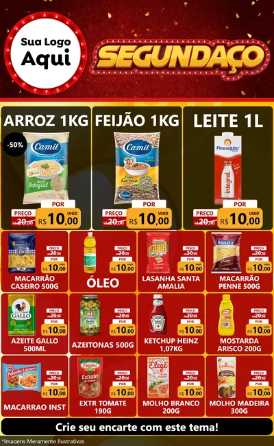 Modelo de Encarte para Encarte Grande com o tema Segundaço para Supermercado