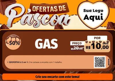 Modelo de Cartaz para Cartaz A4 Horizontal com o tema Ofertas de Páscoa para Água e gás