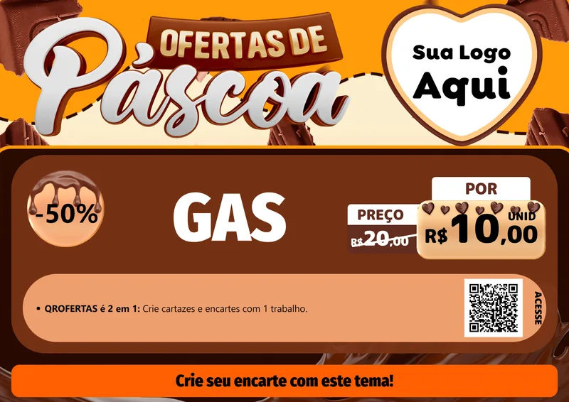 Modelo de Cartaz para Cartaz A4 Horizontal com o tema Ofertas de Páscoa para Água e gás