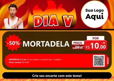 Modelo de Cartaz para Cartaz A4 Horizontal com o tema Dia V para Frios e Laticínios