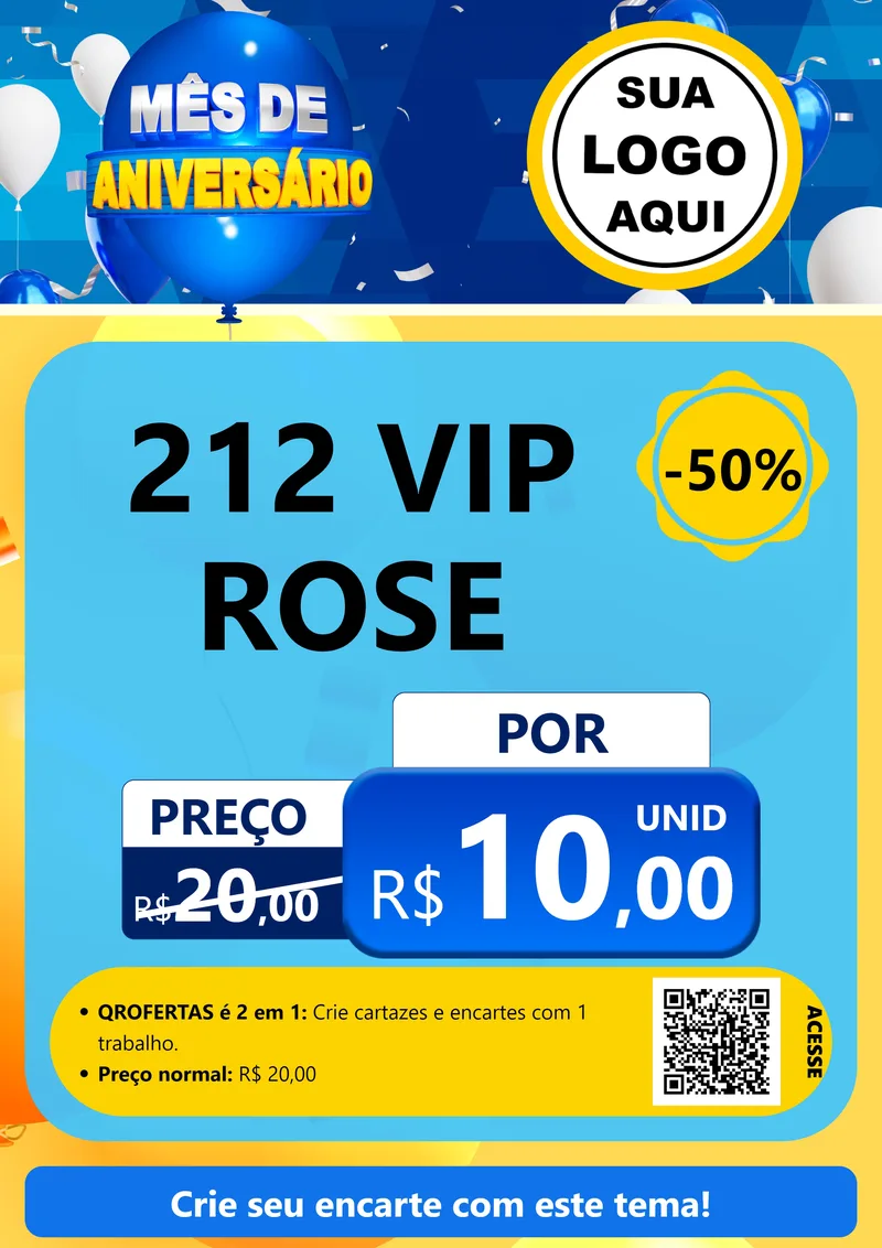 Modelo de Cartaz para Cartaz A4 Vertical com o tema Mês de Aniversário para Perfumes